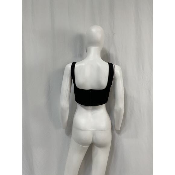 Ceren Ocak Cut Out Black Polyester Top Size M - Picture 3 of 5